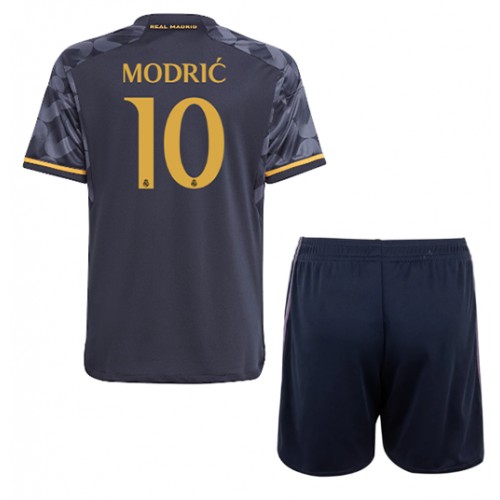 Real Madrid Luka Modric #10 Gostujuci Dres za djecu 2023-24 Kratak Rukav (+ Kratke hlače)